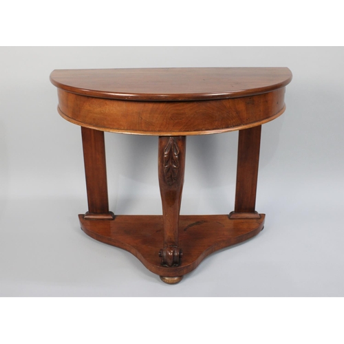 123 - A Late Victorian Mahogany Demi Lune Side Table with Serpentine Base and Cabriole Front Leg with Scro... 