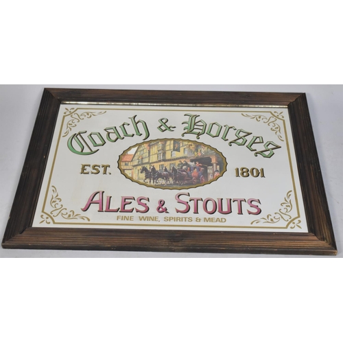 126 - A Large Reproduction Advertising Mirror for Coach and Horses Ales and Stouts, 94x69cm overall