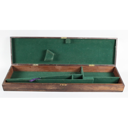 136 - An Early 20th Century Rosewood Shotgun Case, Hinged Lid to Fitted Interior