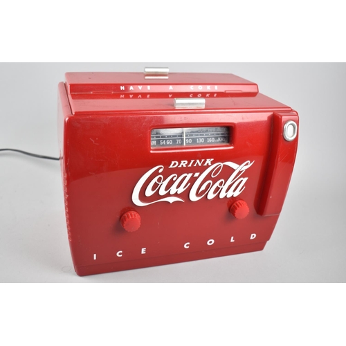 164 - A Late 20th Century Coca cola Nostalgia Cooler Radio, 29cm wide