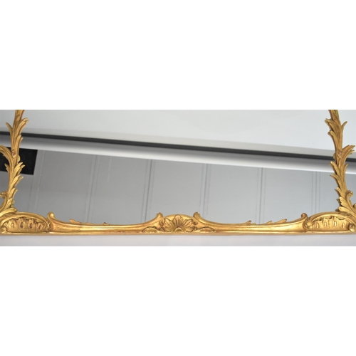 196 - A Large and Ornate Gilt Framed Over Mantle Mirror, 150cm wide