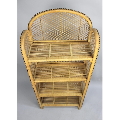 204 - A Rattan Style Four Shelf Galleried Open Bookcase, 58cm wide