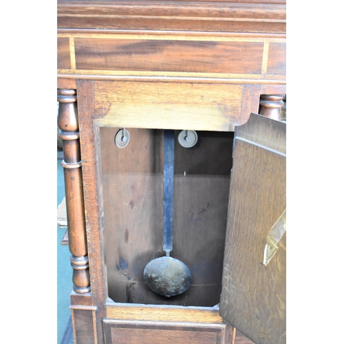 205 - A Tall 19th Century Oak and Mahogany Long Cased Clock with Painted Arched Dial Having Seconds and Da... 