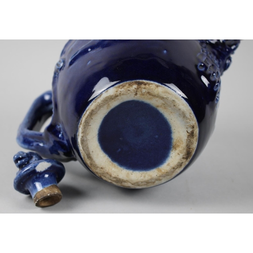 226 - An Unusual Blue Glazed Teapot with Dragon Stylised Handle and Bird Spout