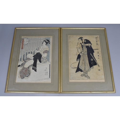 244 - A Japanese Woodblock, Utagawa Toyokuni (1769-1825), Actor Together with a Further Example of Actress... 