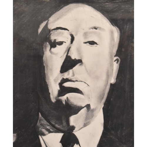 253 - A Large Framed Picture of Alfred Hitchcock, 38x57cm