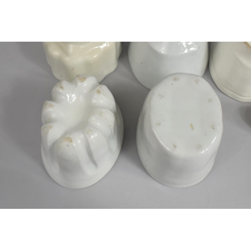 261 - A Collection of Five Vintage Jelly Moulds to Include One Example Stamped for Minton Together with a ... 