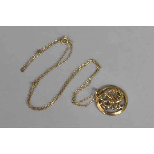 337 - A 9ct Gold Scorpio Pendant on Chain, 2g