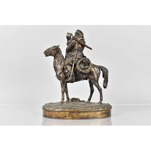 34 - Vasily Yakovlevich Gracheu (1831-1905) A Russian Bronze Equestrian Figure Group, Cassock Embracing L... 