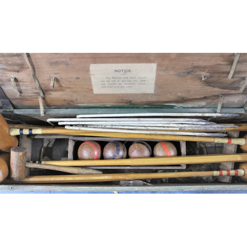 350 - A Vintage Croquet Set in a Wooden Box