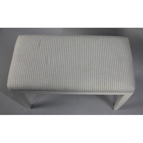 390 - A Modern White Painted Dressing Table Stool with Upholstered Seat, 72cm wide