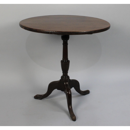 421 - A Late 19th Century Mahogany Tripod Table, Formerly a Snap Top but Now Fixed, 58cm wide