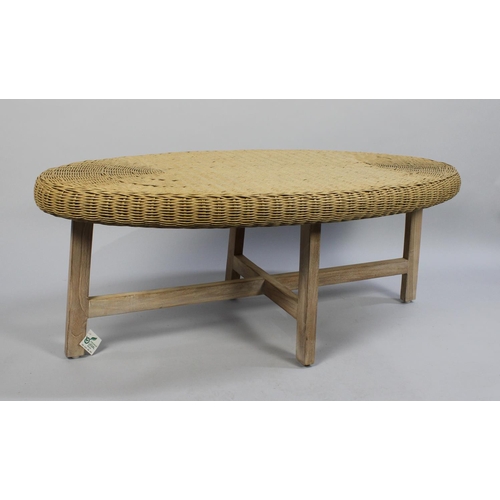 433 - A Mid 20th Century Oval Woven Top Coffee Table, 120cm wide