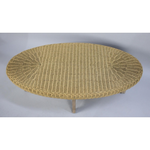 433 - A Mid 20th Century Oval Woven Top Coffee Table, 120cm wide