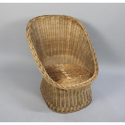 438 - A Woven Wicker Tub Chair