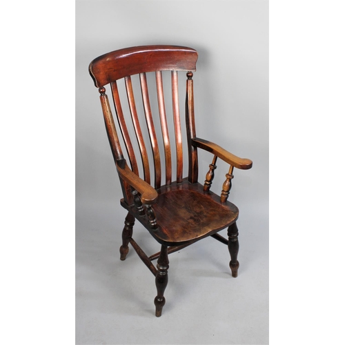 445 - An Early/Mid 20th Century Stained Kitchen Armchair