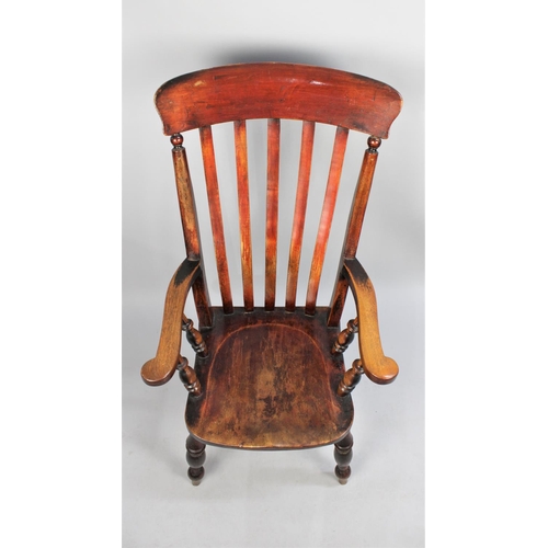 445 - An Early/Mid 20th Century Stained Kitchen Armchair