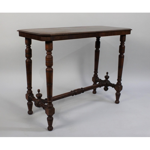 72 - A Late Victorian/Edwardian Rectangular Mahogany Occasional Table on Turned Supports and with Turned ... 