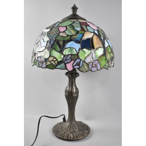 83 - A Reproduction Art Nouveau Table Lamp with Tiffany Style Shade, 50cm high