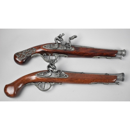 118 - Two Modern Ornamental Models of Flintlock Pistols, Condition Issues, 37cms Long