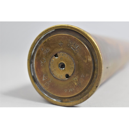 121 - A Spent Brass Cased Shell Dated 1951, Stamped with the War Department Mark, 45cms High