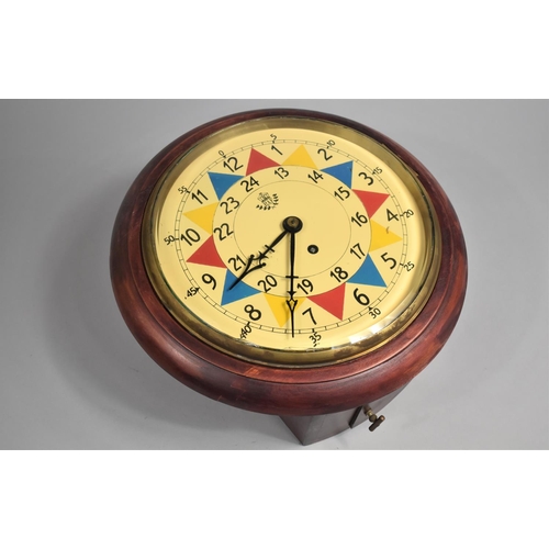 124 - A Reproduction WWII RAF Wall Hanging Clock with Fusee Movement, 32cms Diameter