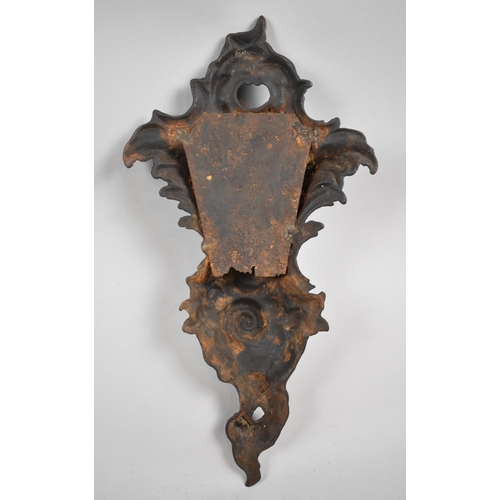 133 - A Late 19th Century Cast Metal Wall Hanging Pocket in the Coalbrookdale Style with Art Nouveau Scrol... 