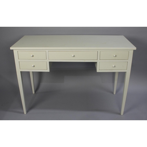 140 - A Modern Grey Painted Writing Desk or Dressing Table, Centre Long Drawer Flanked by Two Drawers Eith... 