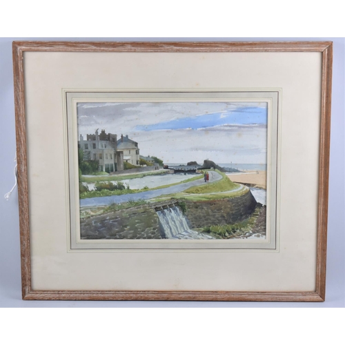 141 - A Framed Watercolour by Marjorie Palmer, The Canal, Bude, Details Verso, 27x37cms