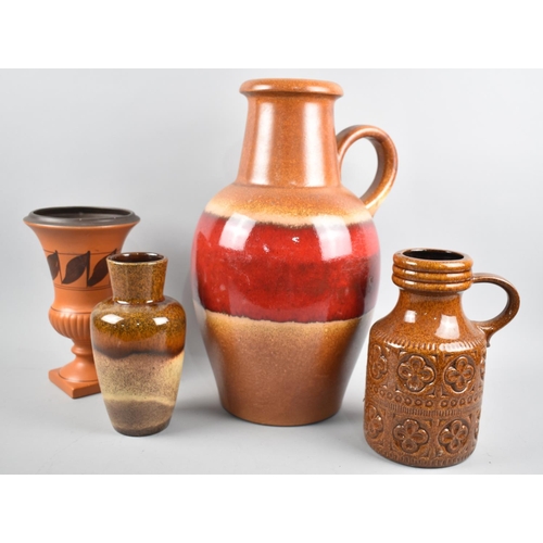 148 - A Collection of Glazed German Jugs, Vase and a Honiton Vase