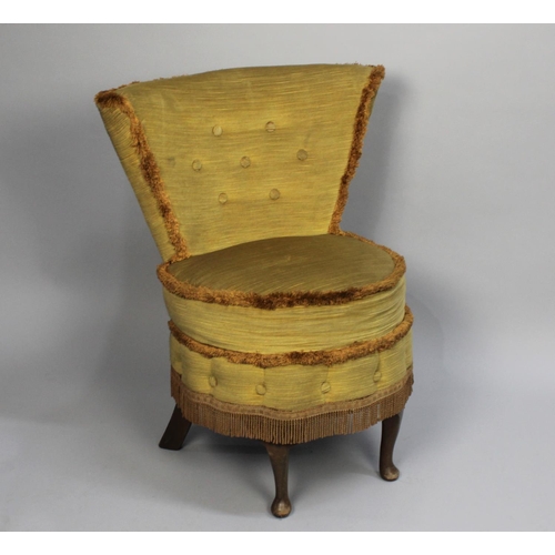 458 - A 1950's Upholstered Ladies Nursing Chair with Button Back