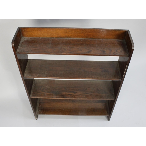 46 - An Edwardian Oak Four Shelf Open Bookcase by Grovewood, 73cms Wide