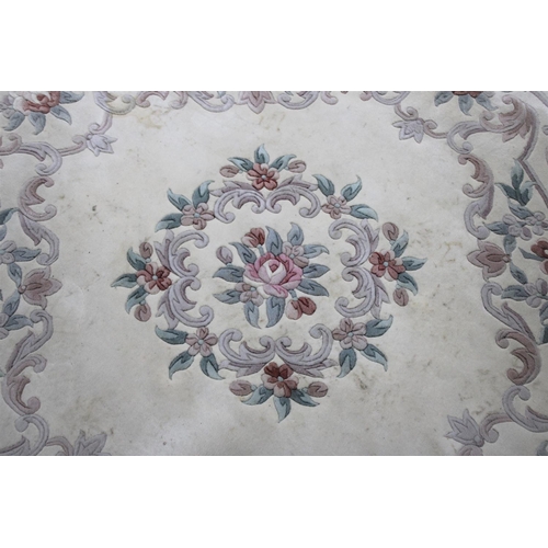 467 - A Chinese Circular Woollen Rug on Cream Ground, 155cm Diameter