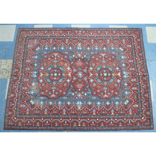 468 - A Hand Woven Patterned Rug, 204x154