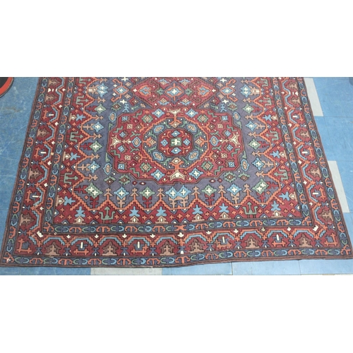 468 - A Hand Woven Patterned Rug, 204x154