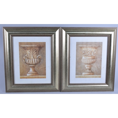 471 - A Pair of Gilt Framed Prints, Classical Urns, 9x26cm