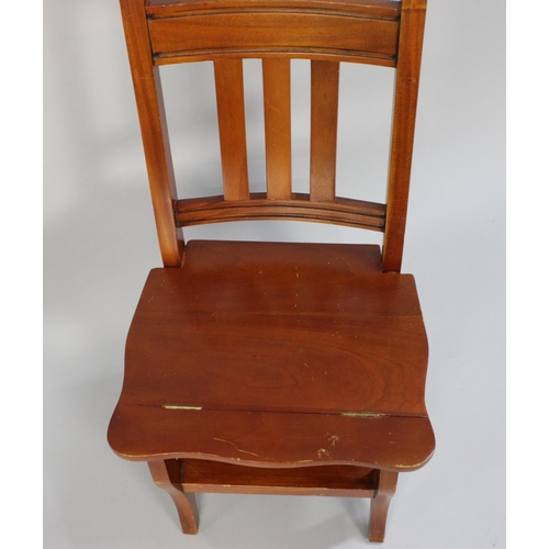 52 - A Modern Reproduction Mahogany Framed Metamorphic Library Step Chair