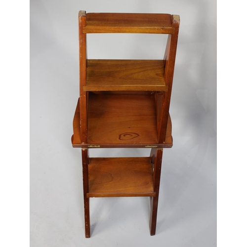 52 - A Modern Reproduction Mahogany Framed Metamorphic Library Step Chair