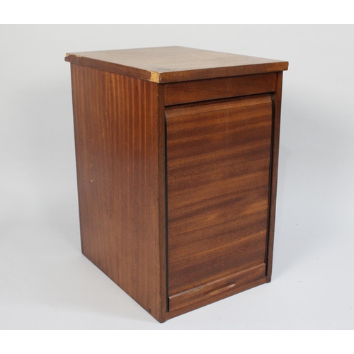 68 - An Early/Mid Tambour Fronted Five Drawer Stationery Cabinet, 34cms Wide and 56cms High