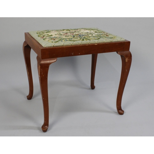 78 - A Late 20th Century Tapestry Topped Dressing Table Stool, 35cms Wide