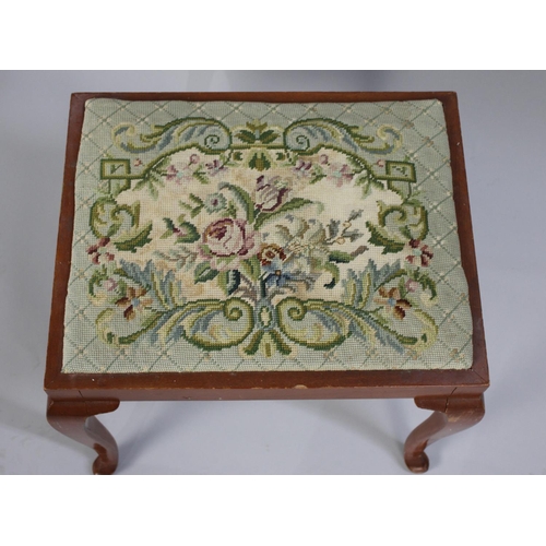 78 - A Late 20th Century Tapestry Topped Dressing Table Stool, 35cms Wide