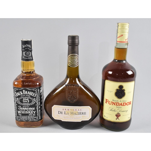 99 - Three Bottles of Spirits to include Armagnac, Spanish Brandy and Jack Daniels Whiskey