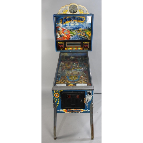 A c.1989-90 Williams 'Whirlwind' Pinball Machine Game Designed by Pat Lawlor, (One of the last Williams System 11b games), Powers Up however not fully checked and without key