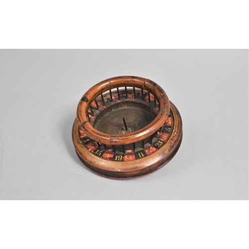 22 - A Late 19th Century Wooden Roulette Wheel, Missing Inner Disc, 9.25cms Diameter