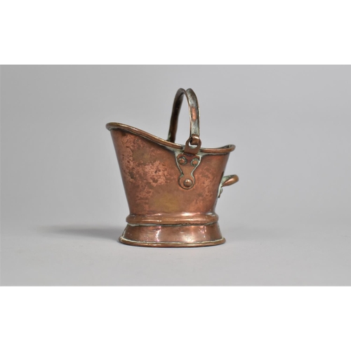 30 - A Late 19th Century Copper Novelty in the Form of a Helmet Shaped Coal Scuttle Stamped S Welch