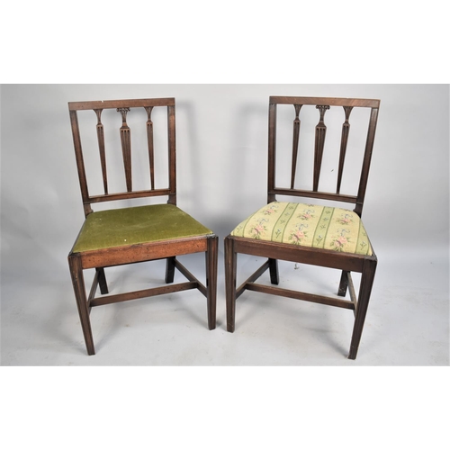 456 - Two Late 19th/20th Century Mahogany Framed Side Chairs with Reed Column Splat Backs