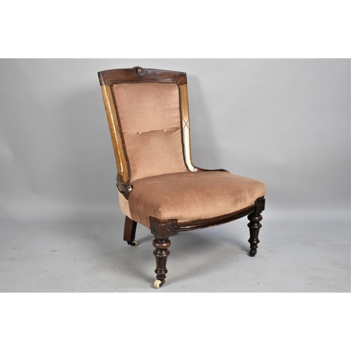 457 - A Pair of Late 19th/Early 20th Century Mahogany Framed Tub Chairs with Velvet Upholstery both with C... 