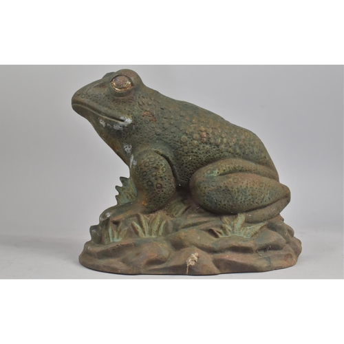 108 - A Large Cast Iron Doorstop in the Form of a Seated Frog, 25cms High