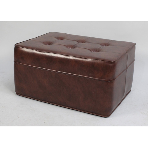 451 - A Sherbourne Rectangular Buttoned Leather Effect Footstool, 60x43cm