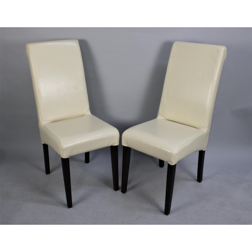 454 - A Set of Six Modern Leather Effect Dining Chairs